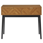 Paris Prix Console Design 2 Tiroirs "Felix" 100cm Marron