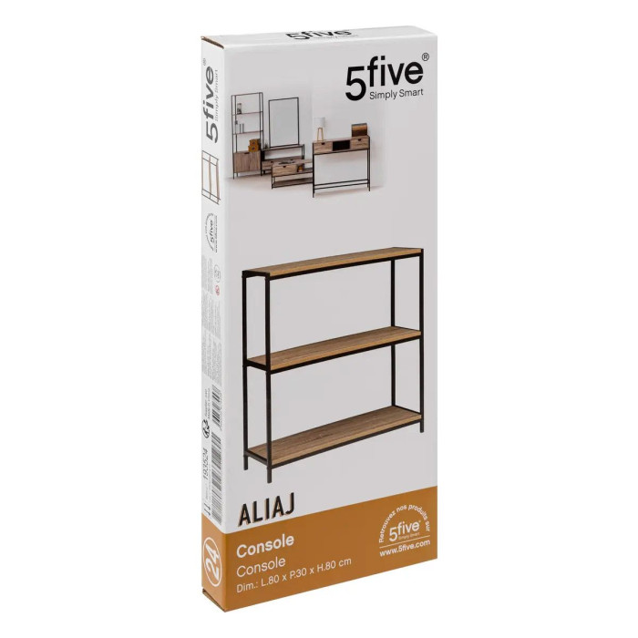 Paris Prix Console Design 3 Niveaux "Aliaj" 80cm Naturel