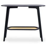 Paris Prix Console Design Avec Cannage "Coralie" 100cm Noir