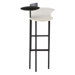 Paris Prix Console Design En Marbre "Vivid" 110cm Blanc & Noir