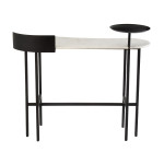 Paris Prix Console Design En Marbre "Vivid" 110cm Blanc & Noir