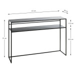Paris Prix Console Design En Métal "Mino" 112cm Noir Laqué