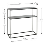 Paris Prix Console Design En Métal "Soraya" 80cm Noir