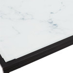 Paris Prix Console Design En Verre "Felicity" 100cm Noir & Blanc