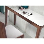 Paris Prix Console Design Marbre & Bois "Sade" 120cm Naturel
