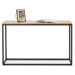 Paris Prix Console Design Métal & Bois "Mira" 120cm Naturel & Noir