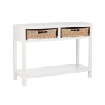 Paris Prix Console En Bois & 2 Paniers "Tonnin" 110cm Blanc