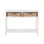 Paris Prix Console En Bois & 2 Paniers "Tonnin" 110cm Blanc