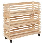 paris prix Desserte 3 Cageots en Bois "Vegetable" 79cm Naturel