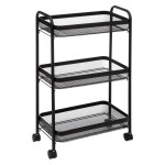 paris prix Desserte de Cuisine 3 Niveaux "Mayaj" 79cm Noir