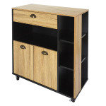 Paris Prix Desserte De Cuisine "Chef" 86cm Marron & Noir