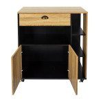 Paris Prix Desserte De Cuisine "Chef" 86cm Marron & Noir