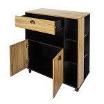 Paris Prix Desserte De Cuisine "Chef" 86cm Marron & Noir