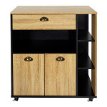 paris prix Desserte de Cuisine "Chef" 86cm Marron & Noir