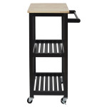 Paris Prix Desserte De Cuisine Déco "Roulettes" 84cm Noir