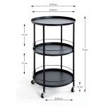 Paris Prix Desserte De Cuisine Design "Baro" 75cm Noir