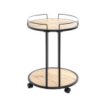 Paris Prix Desserte De Cuisine Ronde "Ascola" 60cm Noir & Chêne