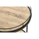 Paris Prix Desserte De Cuisine Ronde "Ascola" 60cm Noir & Chêne