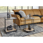 Paris Prix Desserte De Cuisine Ronde "Ascola" 60cm Noir & Chêne