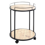 paris prix Desserte de Cuisine Ronde "Ascola" 60cm Noir & Chêne