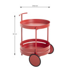 Paris Prix Desserte De Cuisine Ronde "Postres" 62cm Rouge Corail