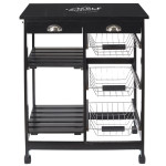 Paris Prix Desserte De Cuisine "Table Gourmande" 81cm Noir
