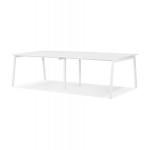 Paris Prix Double Bureau Design "Rosendo" 280cm Blanc