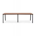 Paris Prix Double Bureau Design "Rosendo" 280cm Noir & Noyer