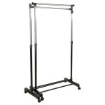 paris prix Double Portant à Vêtements "Pivotant" 174cm Noir