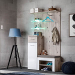 paris prix Ensemble Dressing "Gustavo I" 200cm Naturel & Blanc