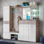 paris prix Ensemble Dressing "Gustavo IV" 210cm Naturel & Blanc