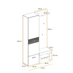 Paris Prix Ensemble Dressing "Gustavo V" 200cm Naturel & Blanc