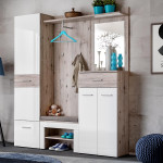 paris prix Ensemble Dressing "Gustavo VI" 200cm Naturel & Blanc
