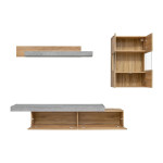 Paris Prix Ensemble Meuble TV "Concret" 230cm Naturel & Gris