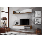 Paris Prix Ensemble Meuble TV "Dallas" 180cm Blanc & Chêne