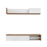 Paris Prix Ensemble Meuble TV "Dallas" 180cm Blanc & Chêne