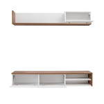 Paris Prix Ensemble Meuble TV "Dallas" 180cm Blanc & Chêne