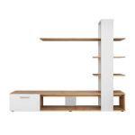 Paris Prix Ensemble Meuble TV Design "Eko" 190cm Naturel & Blanc