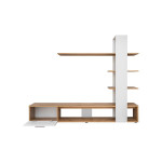 Paris Prix Ensemble Meuble TV Design "Eko" 190cm Naturel & Blanc