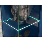 Paris Prix Ensemble Meuble TV Design "Marino" 210cm Naturel & Bleu