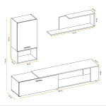 Paris Prix Ensemble Meuble TV Design "Maze II" 200cm Blanc & Naturel
