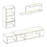 Paris Prix Ensemble Meuble TV Design "Maze II" 200cm Blanc & Naturel