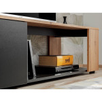 Paris Prix Ensemble Meuble TV Design "Maze II" 200cm Noir & Naturel