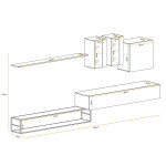 Paris Prix Ensemble Meuble TV Design "Switch I" 330cm Gris & Noir