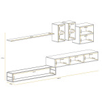 Paris Prix Ensemble Meuble TV Design "Switch I" 330cm Gris & Noir