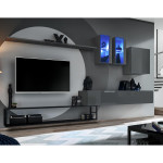 paris prix Ensemble Meuble TV Design "Switch I" 330cm Gris & Noir