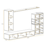 Paris Prix Ensemble Meuble TV Design "Switch II" 250cm Gris & Noir
