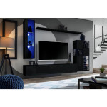 Paris Prix Ensemble Meuble TV Design "Switch II" 250cm Noir