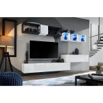 Paris Prix Ensemble Meuble TV Design "Switch III" 280cm Blanc & Noir