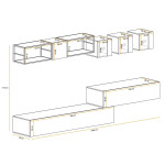 Paris Prix Ensemble Meuble TV Design "Switch III" 280cm Blanc & Noir